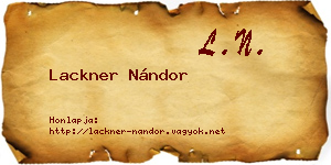 Lackner Nándor névjegykártya